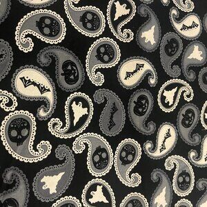 Spooky HALLOWEEN PAISLEY Handmade Cotton Pillowcase fits a Standard/Queen